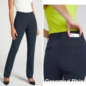 Betabrand Navy Ponte Knit Dress Yoga Pant Size L